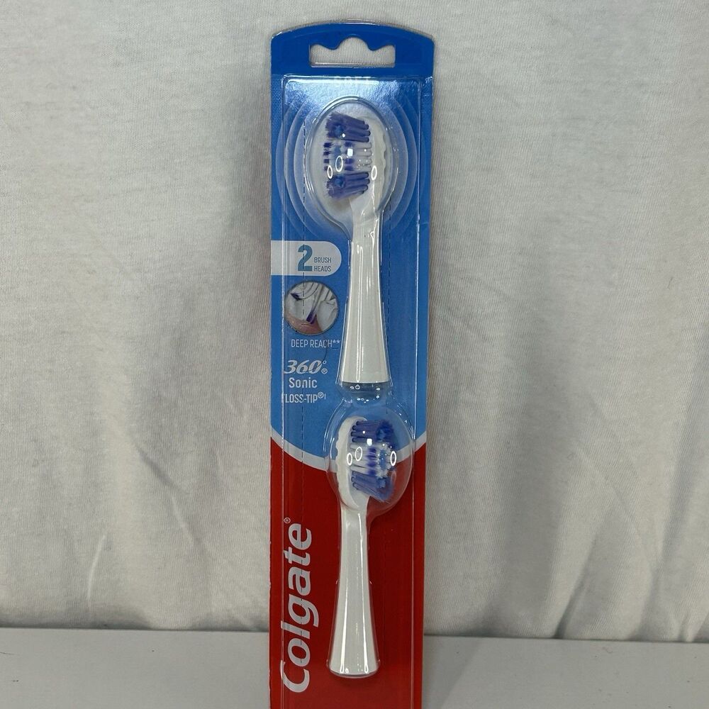 Colgate 360 Sonic Floss Tip Replacement Brush Heads (2) Deep Reach Soft